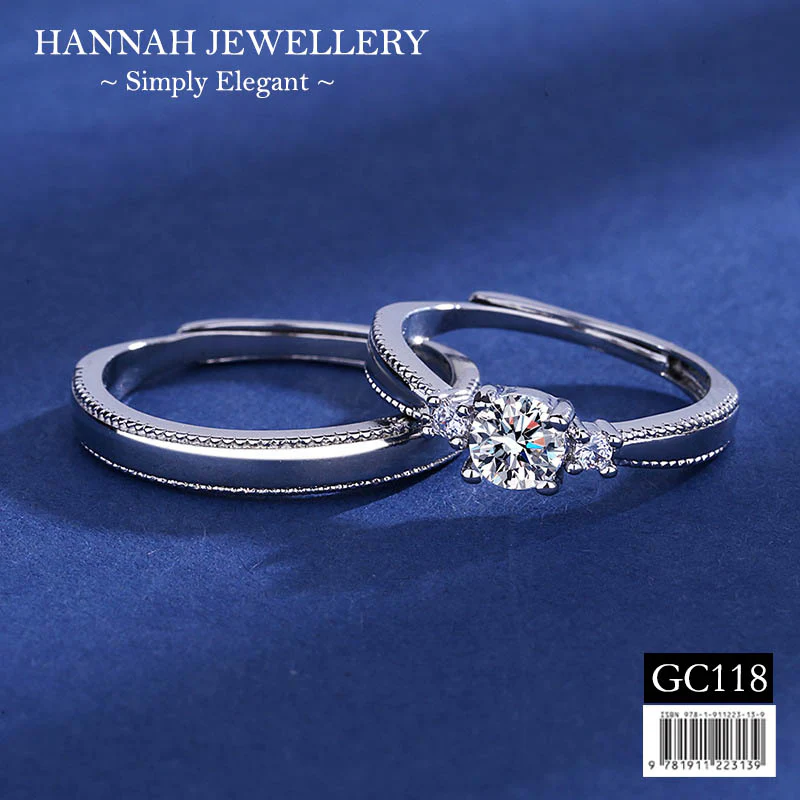【GC118】Korean Classic Diamond Couple Ring - Image 4