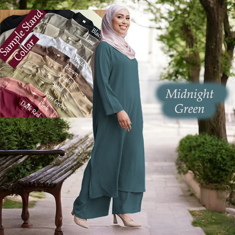 Junaida Stand Collar Set - Loose Sleeve - Image 11