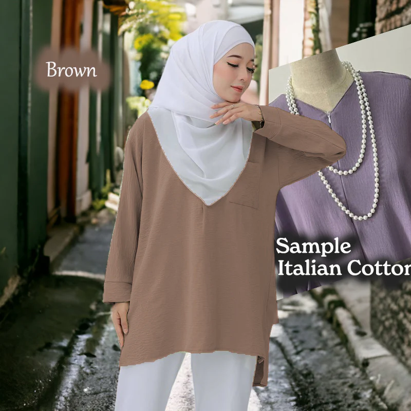 QQ Long Short COTTON Blouse - Image 6