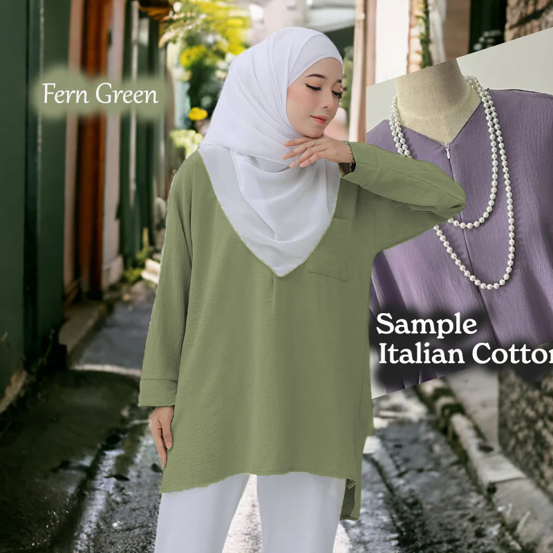 QQ Long Short COTTON Blouse - Image 8