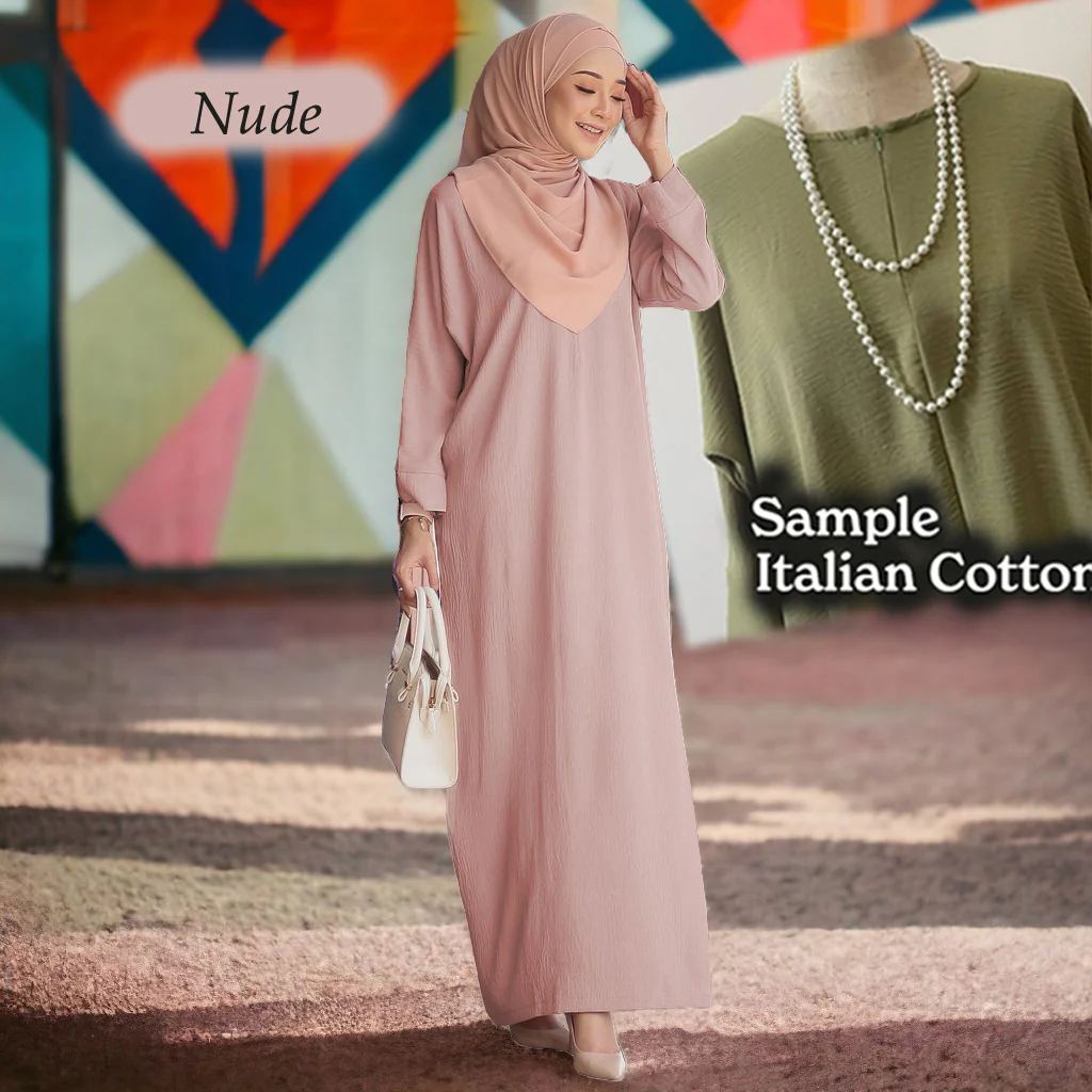Vardah Italian Crumple Cotton Jubah A - Image 2