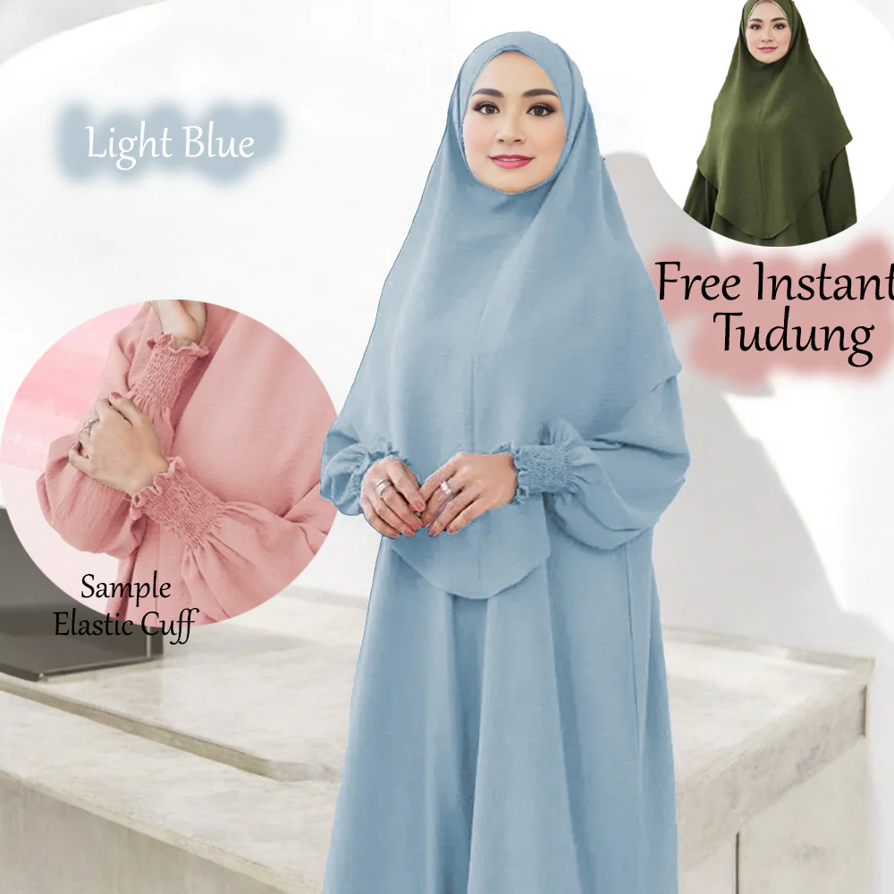 Xihana Elastic Cuff Jubah + Free Instant Tudung - Image 11