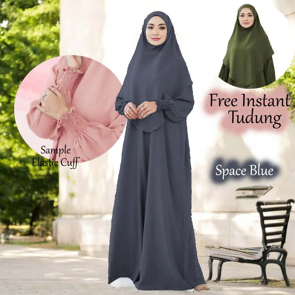 Xihana Elastic Cuff Jubah + Free Instant Tudung - Image 5
